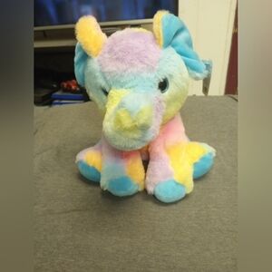 NWT Peek-a-boo Stuffed Pastel Rainbow Elephant 10"